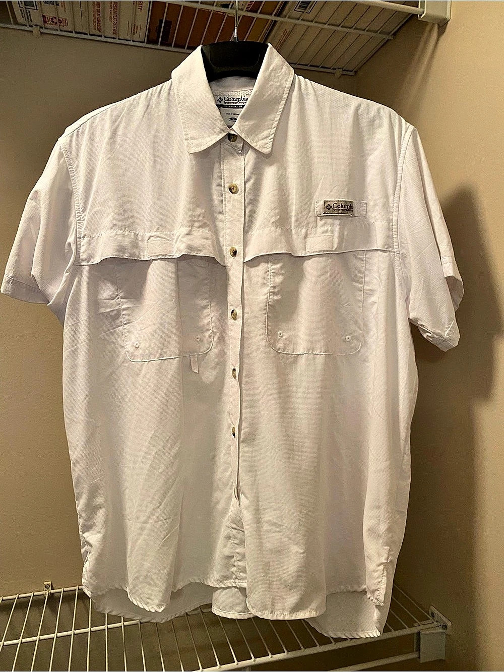NEW With $50 Tag Women’s 1X Columbia PFG Omni-Dry Eddyline S/S White